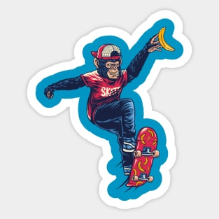 Skate or else monkey bananas skateboard Sticker